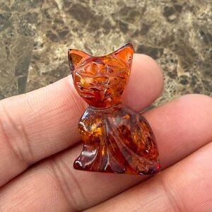 Amber Cat Figurine